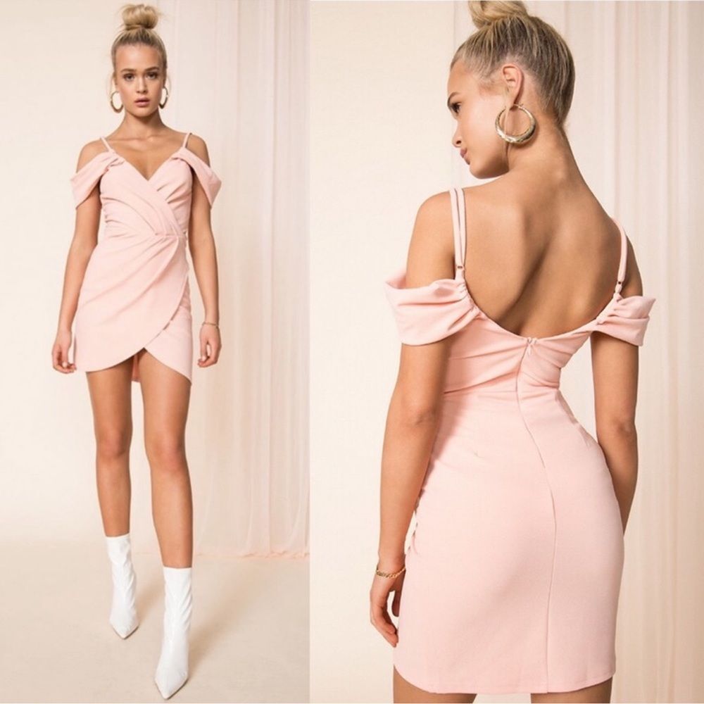 superdown Pink Off-Shoulder Mini Dress